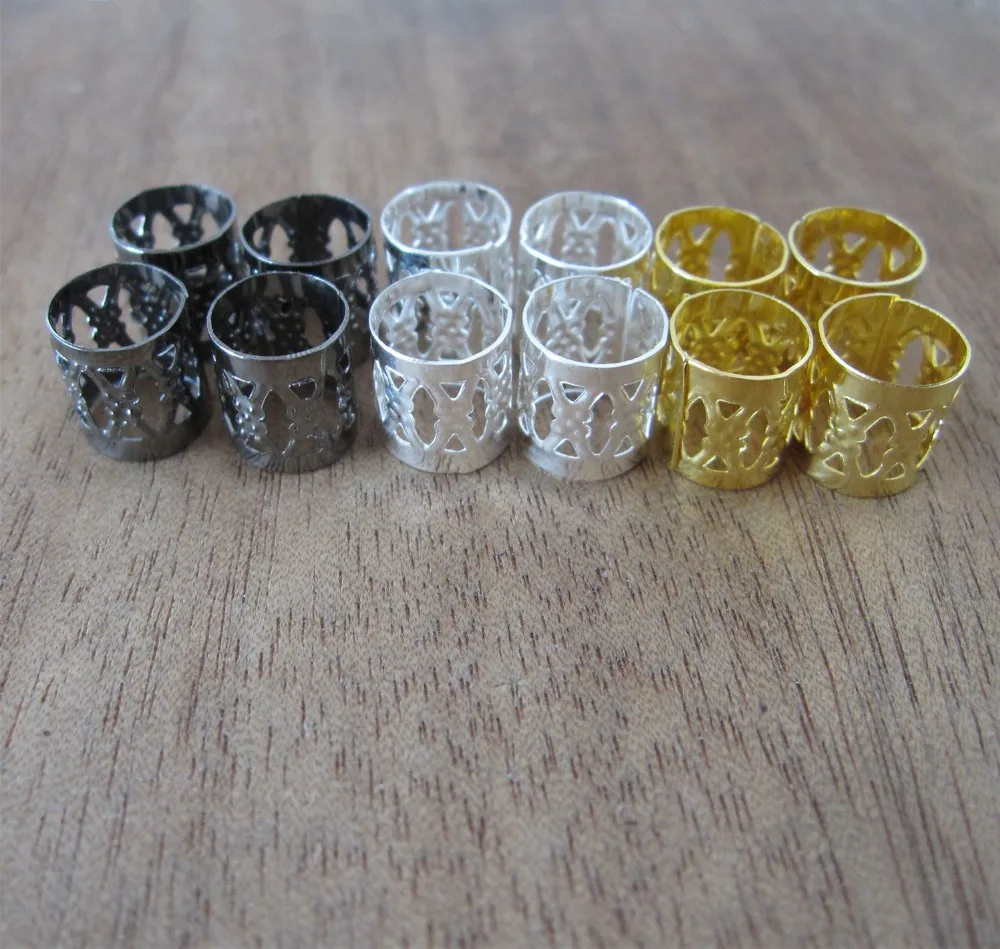 100 черный золотой серебряный смешанный цвет дредлока бусины Регулируемая