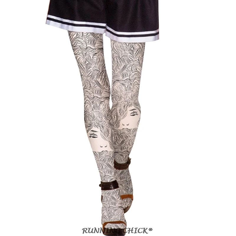 Колготки с длинным ворсом и принтом Осень зима|Колготки| |