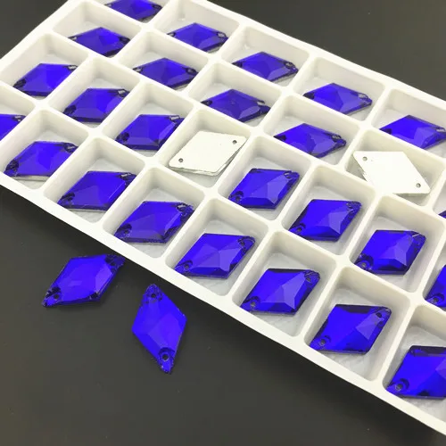 cobalt 11x19 мм Стекло с украшением в виде кристаллов с рисунком ромба; sew On Stone AB, Сиам, красный, Цвет Flatback 2 отверстия шитье бисера Ювелирных изделий - Цвет: cobalt