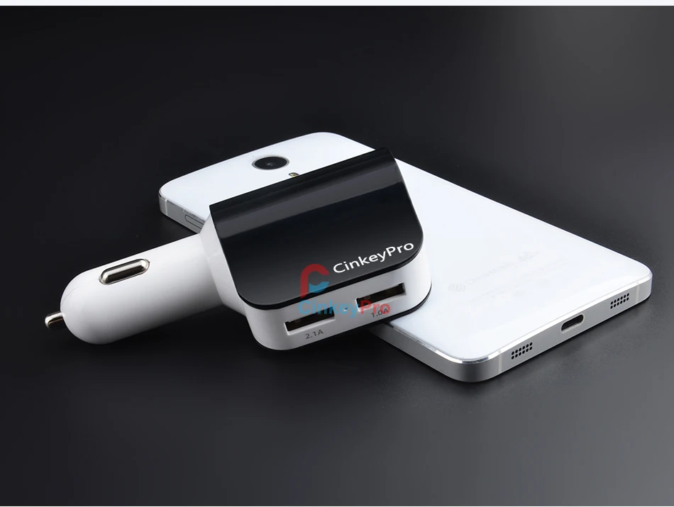 CinkeyPro автомобильное зарядное устройство прикуриватель адаптер 3.1A 2 порта USB телефон адаптер зарядки Micro type C кабель для iPhone samsung