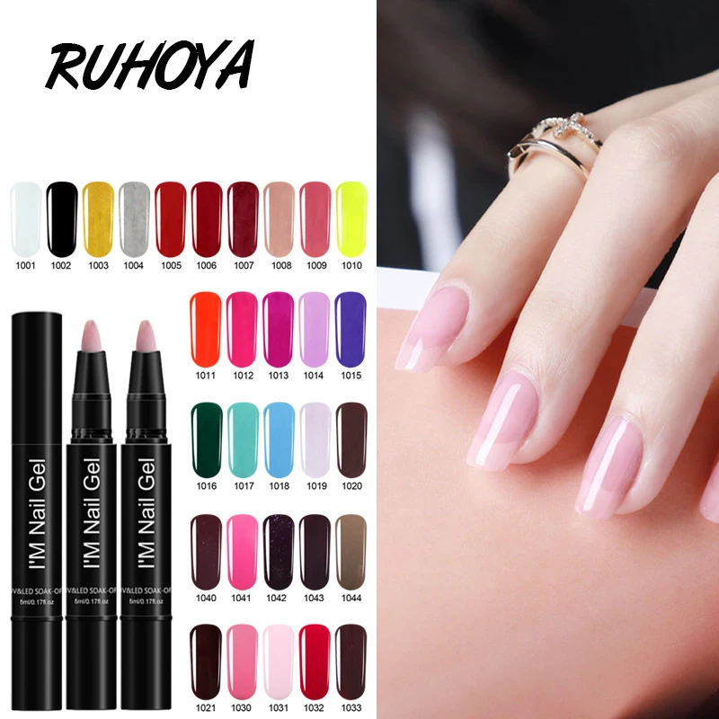 Ruhoya 2018 новый лак для ногтей ручка прибытие Красота УФ клей 35 цветов Гель