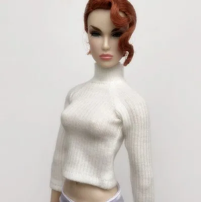 Новинка белый женский свитер с длинным рукавом и высоким воротом для blyth azone ob24