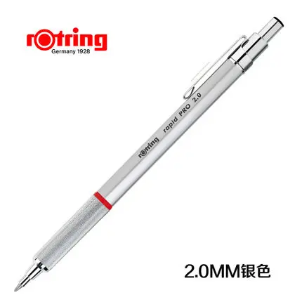 Светло-серый Немецкий механический карандаш rotring Rapid pro 0,5 мм и 0,7 мм и 2,0 мм с металлическим телескопическим наконечником ручки лучше, чем rotring 600 - Цвет: Светло-серый