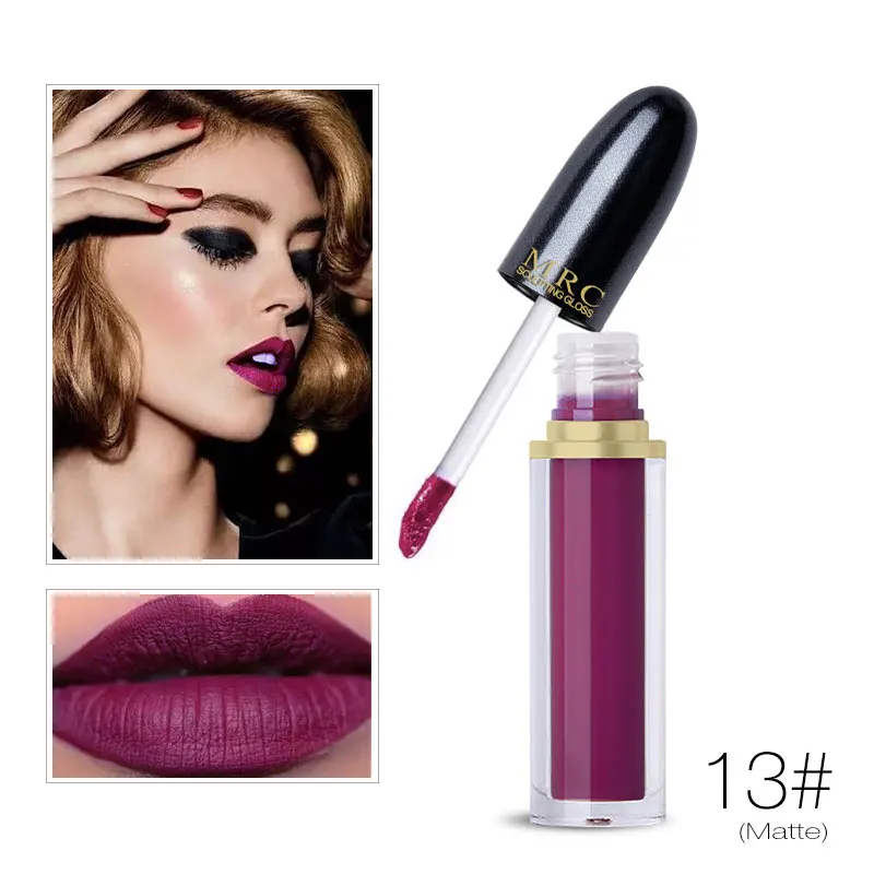 13 Lipgloss Жидкая губная помада MRC, сексуальные цвета, краска для губ, матовая губная помада, водостойкая, бархатная, стойкий глянцевый блеск для губ, макияж - Цвет: 13 Lipgloss