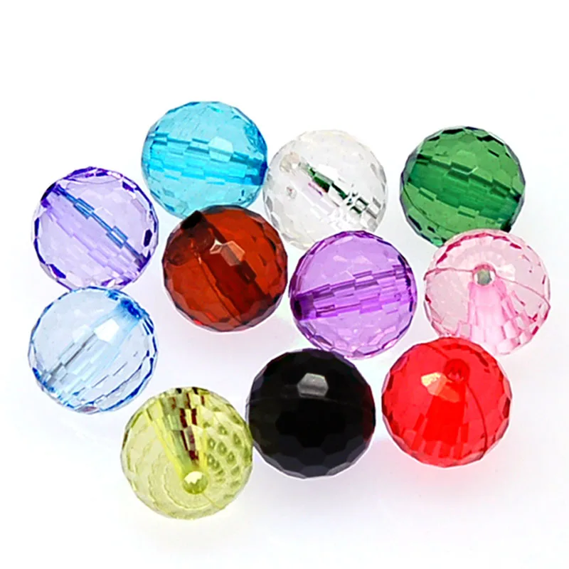 

Miasol 8mm Transparent Acrylic Faceted Round Spacers Beads Disco Ball For Diy Handmade Jewelry Making Accessories