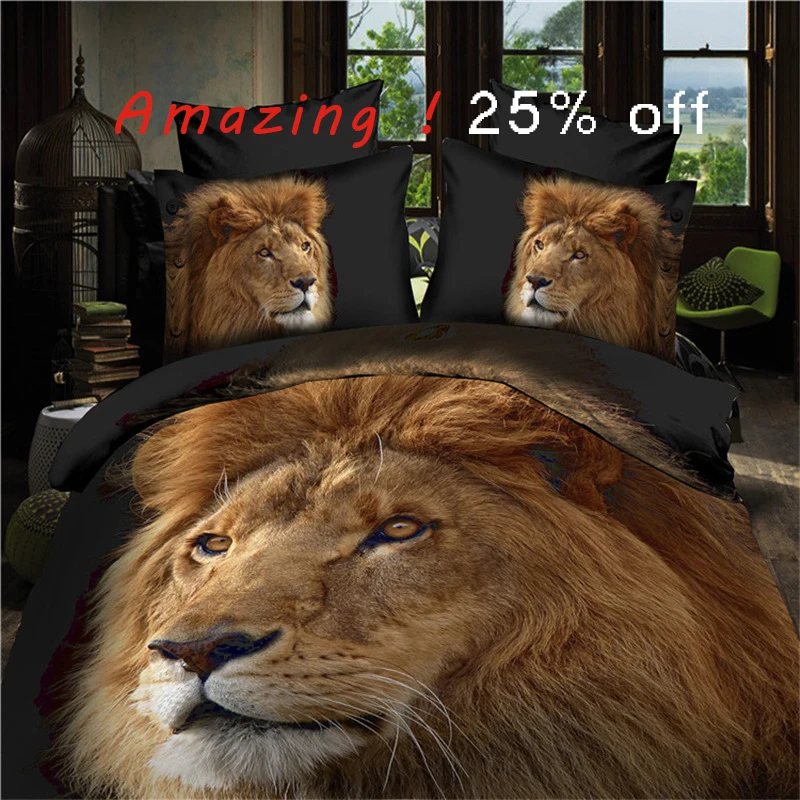 Medusa lion 3d постельное белье пододеяльник простынь Наволочка Чехол Набор из 4