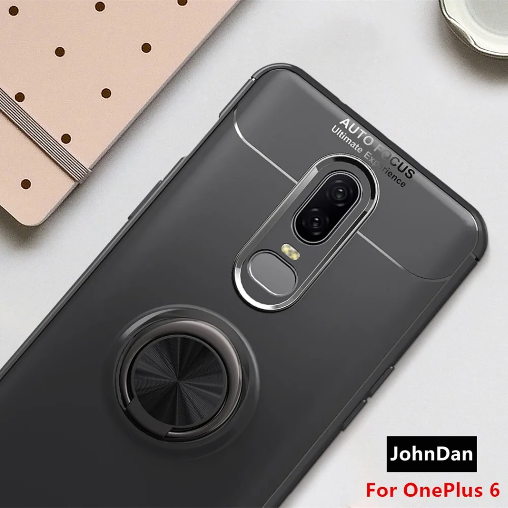 Металлический магнитный автомобильный чехол JohnDan для OnePlus 6 T мягкий гелевый