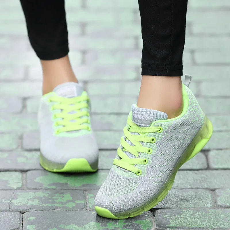grey green Hundunsnake Air Cushion женские летние кроссовки для бега кроссовки Женская сетчатая спортивная обувь женская красная Chaussure Femme Спортивная G-33 - Цвет: grey green