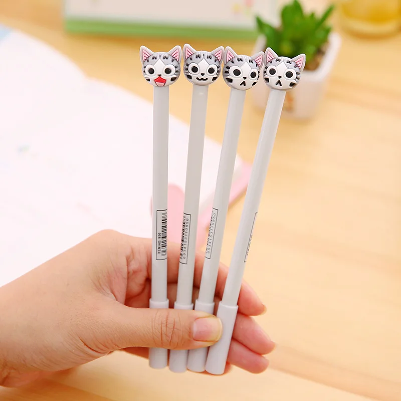 60 шт./лот kawaii ручка Креативные 3D гелевые ручки с сыром и кошкой fos школьные офисные