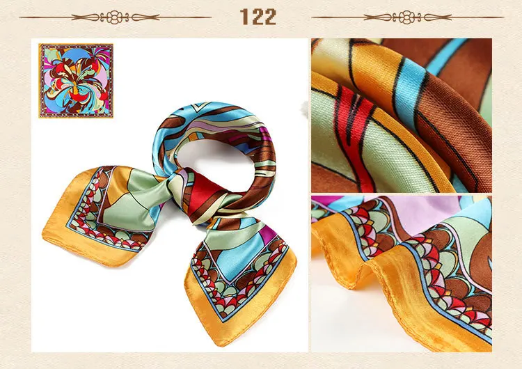 Шарфы из шелка для женщин 60 см разноцветные бандана повседневного ношения
