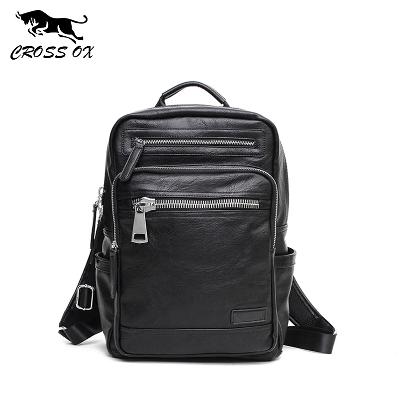 CROSS OX Портфель из искуственной кожи для мужчин Рюкзак подростков BK030|leather man backpack|men
