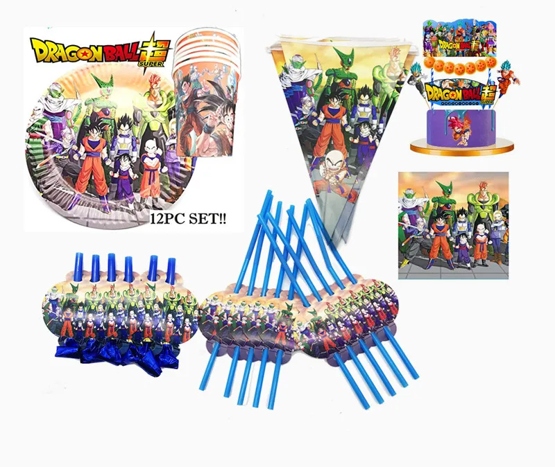 Гоку вечерние Dragon Ball Globos товары для вечеринки, дня рожденья пакет пластин салфетки для стаканчиков покрытие стола шары торт Топпер детские игрушки