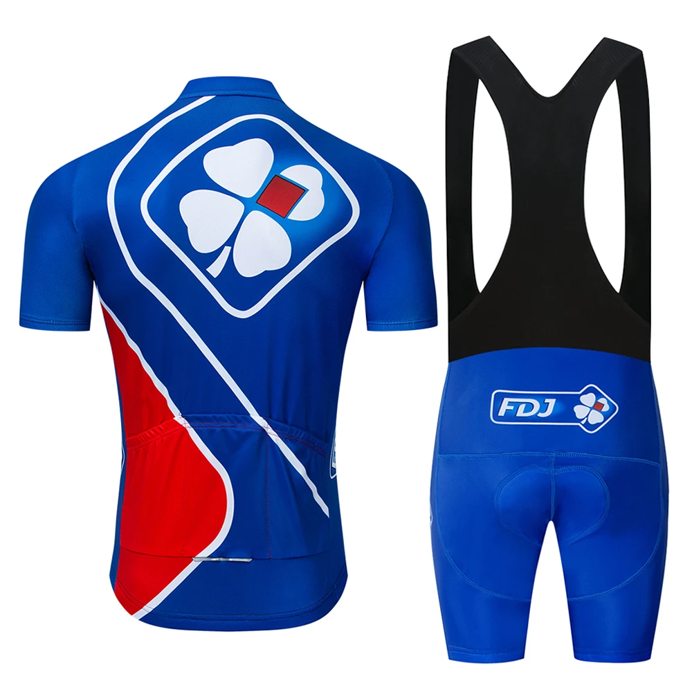 Мужской спортивный костюм для велоспорта FDJ Maillot голубой гелевая Подушка 19d