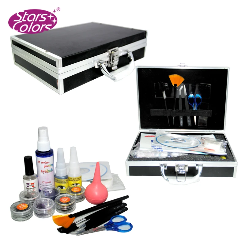 Черный чехол из искусственной кожи для прививки ресниц набор кистей Набор