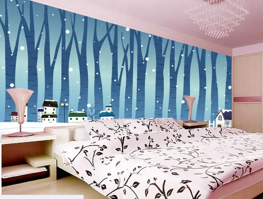 Обои для новорожденных на заказ 3D анимация спальни детской комнаты тканевые