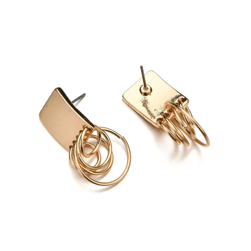 Индивидуальные модные золотые серебряные металлические квадратные серьги MESTILO в