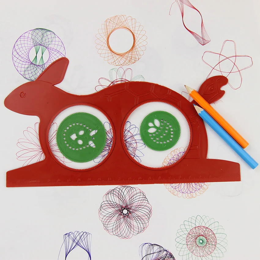

1 Set Spirograph Magic Turtle Rabbit Sketchpad Drawing Board Magic Pen Gift Educational Drawing Ruler for Kids