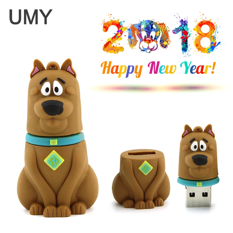 2018 новый год реальная емкость мультяшный щенок USB флеш-накопитель 4 ГБ 8 16 32 64