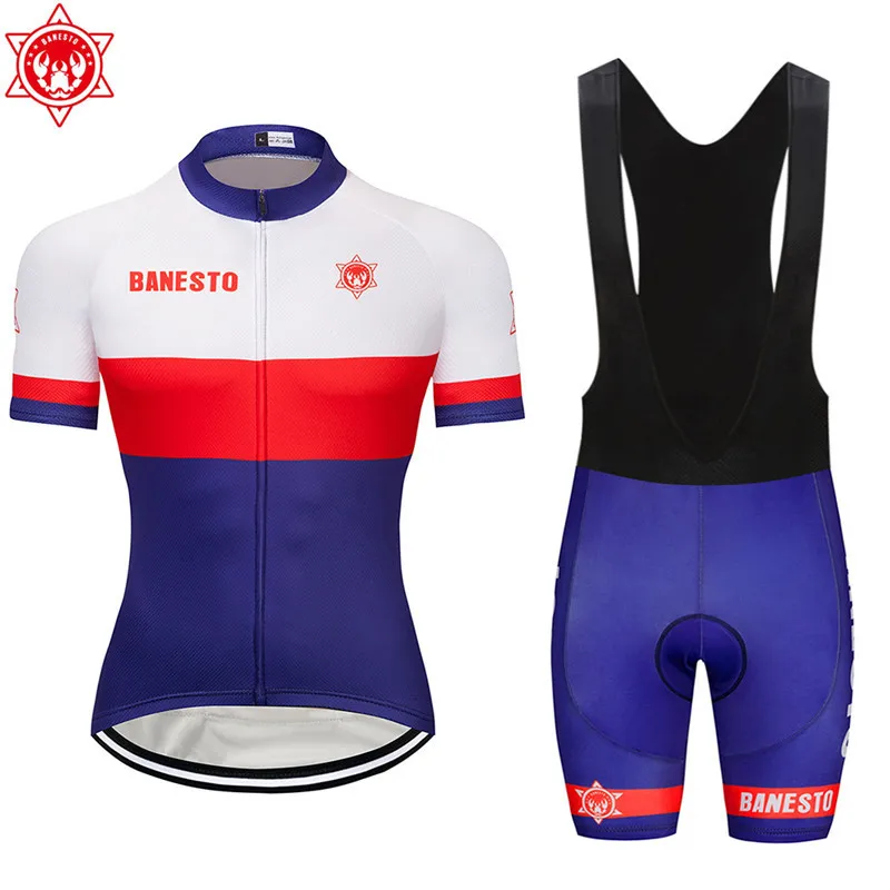 

Red and blue collocation 2018 Banesto Cycling Jersey 9D GEL Pad Bike Shorts MTB Men's Cycling Clothing summer bike wear