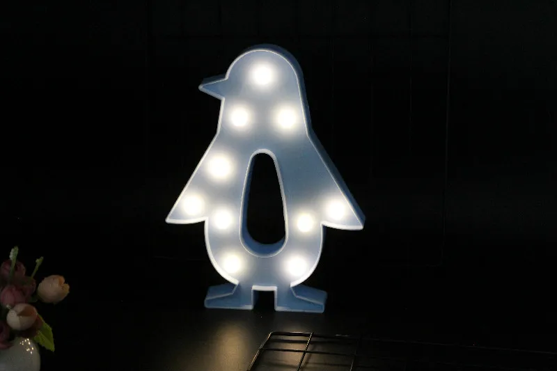 Romantic Novelty Lighting Decor Penguin Night Light 3D LED Home Bulb Table Bedroom Wall Lamp Xmas Party Wedding Holiday Gifts | Лампы и