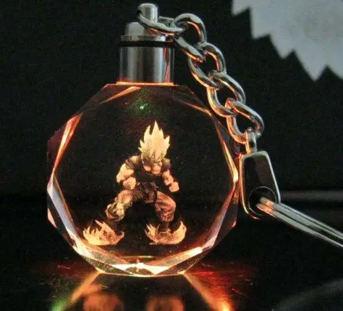Аниме Dragon Ball; Dragonball Z Saiyajin с изображением Сон Гоку, Вегета брелок со стразами автомобильные брелки, светодиодный подвесной блестящий шар Косплэй реквизит подарок