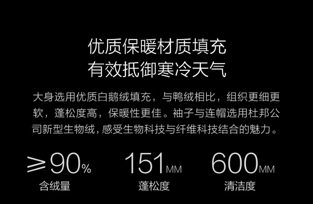 Xiaomi mijia терморегулирующий пуховик 4 файла контроль температуры 38 до 53 градусов 90% белый гусиный пух с USB