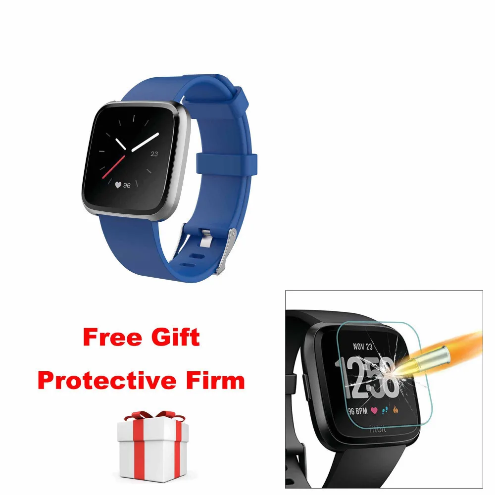 Blue Duszake Replacement Strap For Fitbit Versa/Versa Lite Band Soft Silicone Waterproof Wrist Bracelet Strap For Fitbit Versa Band - Цвет: Blue