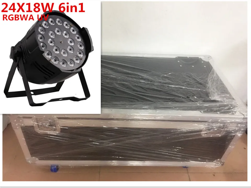 

10 pcs 24x18 W LED Par Lumieres avec 1 cas de vol rgbwa uv 6in1 led par la lumiere