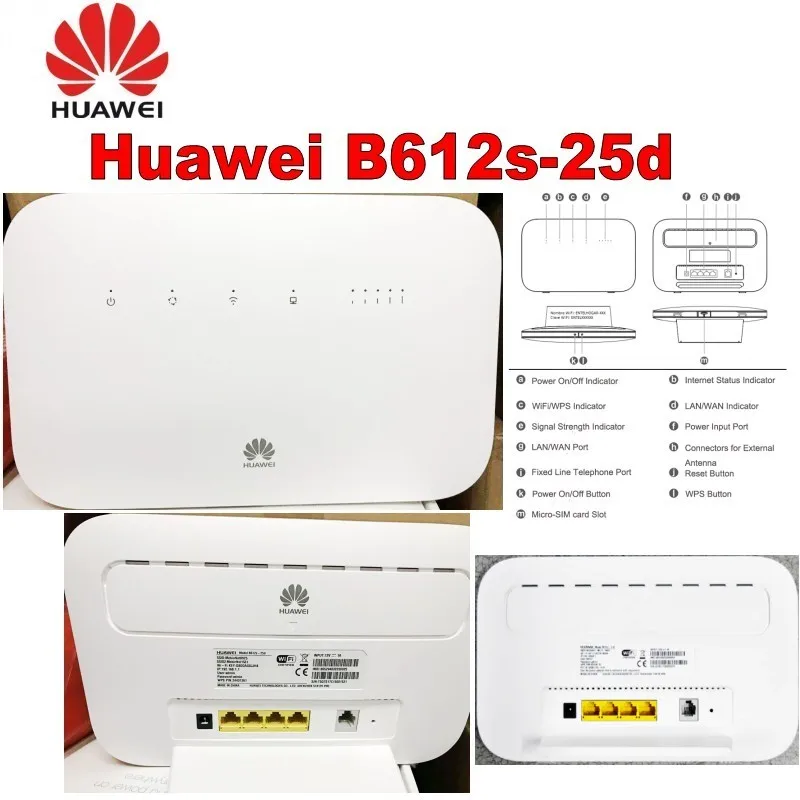 HUAWEI B612 B612s-25d4G LTE 150 Мбит/с CPE маршрутизатор плюс 2 шт 4g антенна