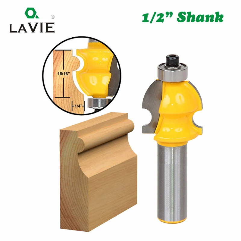 LAVIE 1pc 12mm 1/2 Inch Shank Line Architectural Molding Router Bit Woodworking Tenon Milling Cutter Wood Machine Tools MC03139