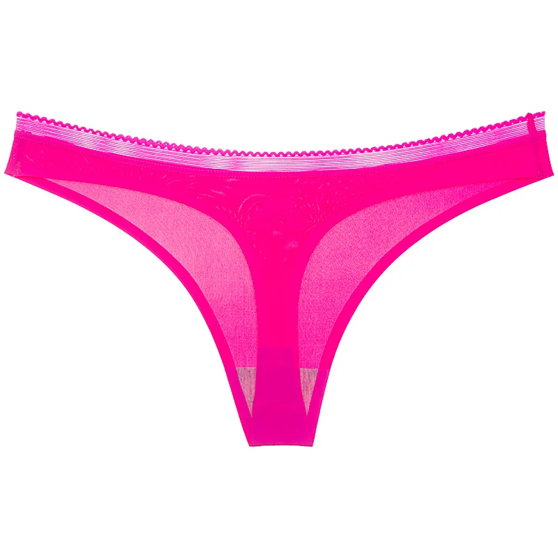 rose red SP& CITY, одноцветные, низкая талия, шелк, кружево, сексуальные стринги, трусики, сексуальные, мягкие, для женщин, сексуальное бесшовное нижнее белье, стринги, цветное Нижнее белье Танга - Цвет: rose red