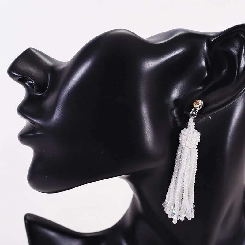 Серьги с кисточками Carvejewl песочные бусины висячие серьги для женщин ювелирные