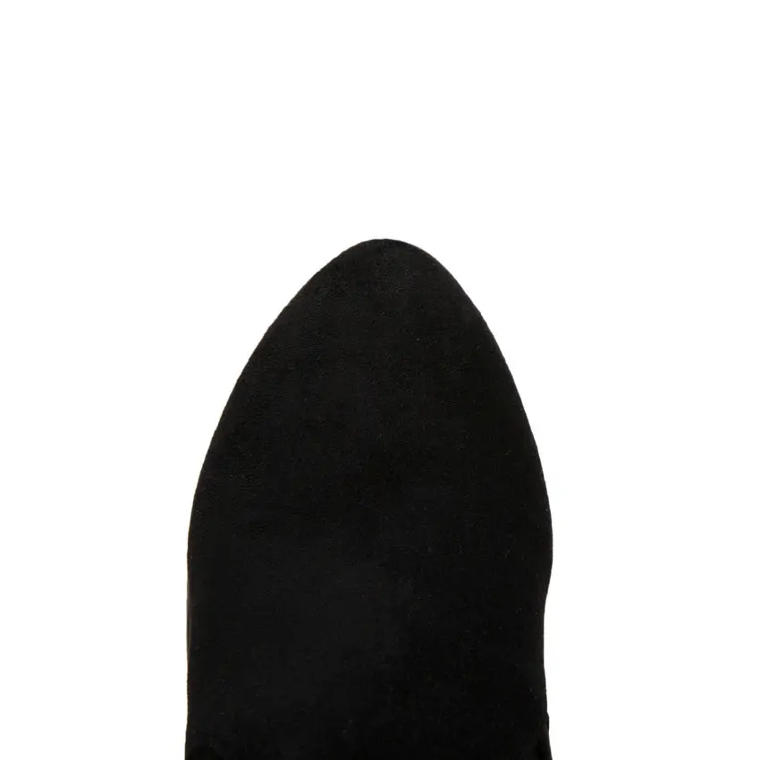 ESVEVA/женские зимние сапоги до колена на шнуровке замшевые высоком квадратном