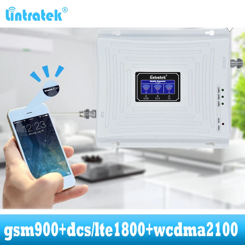 Lintratek 2g 3g 4g gsm репитер 900 dcs lte 1800 wcdma 2100 cellular усилитель сигнала связи Усилитель 2