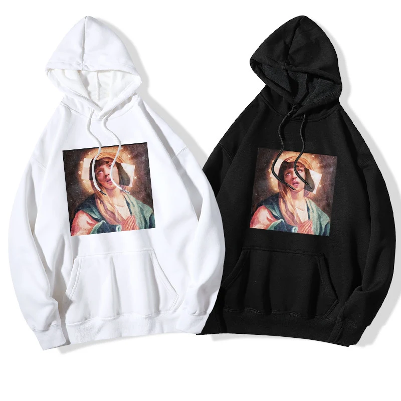 Virgin Mary/мужские забавные толстовки с капюшоном из целлюлозы, толстовки в стиле хип-хоп, уличная одежда для мужчин, свитшоты Mary, толстовки больших размеров