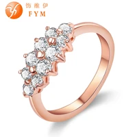 womens luxury engagement finger rings cubic zirconia rose gold color wedding bands jewelry for women bride promise ring party