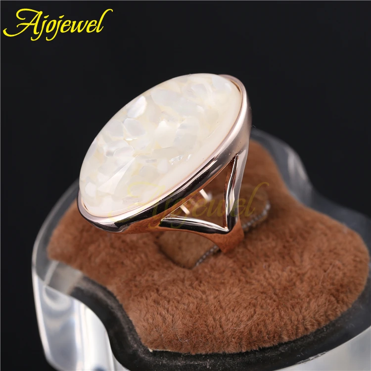 Ajojewel Размер 10 и 11 Роскошный белый корпус с одним камнем большое кольцо для женщин