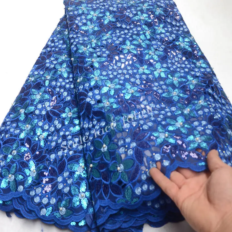 Блестящая французская сетчатая ткань Высококачественная оранжевая кружевная из