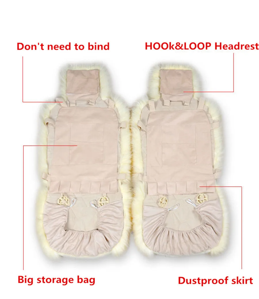 1 пара сине серый чехол на переднее сиденье из натурального меха овчины подушку