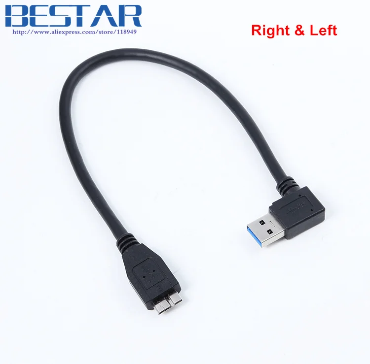 Micro B USB 3 0 внешний жесткий диск правый левый угол кабель 30 см м 1 фут для WD Passport Ultra