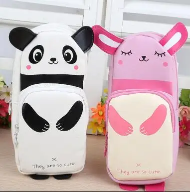 Пенал-карандаш с пандой escolar menina rabbit pencilcase из кожи estuche Panda escolar estuches школьный пенал для карандашей - Цвет: random pencilcase