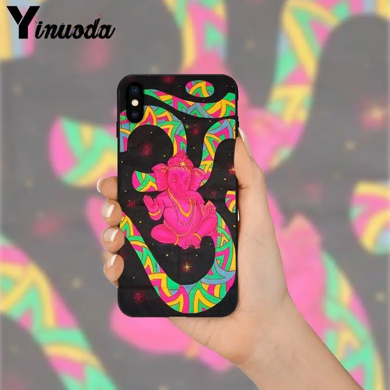 Yinuoda Aum Om Yoga TPU Мягкий силиконовый черный чехол для телефона iPhone X XS MAX 6 6S 7 7plus 8 8Plus 5 5S