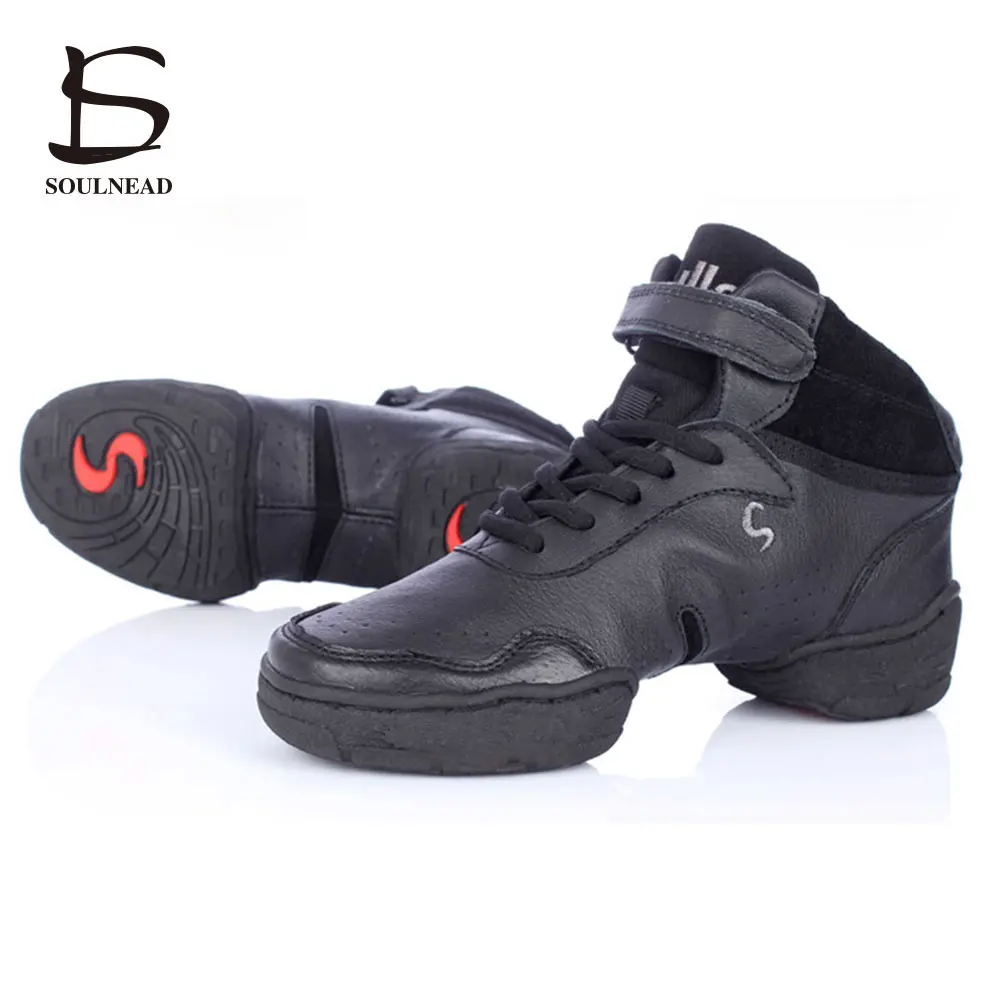 

Jazz Dance Shoes Men Women Dance Sneakers Modern Hip-hop Salsa Dancing Shoes Black Genuine Leather Breathable Sports Shoe Man