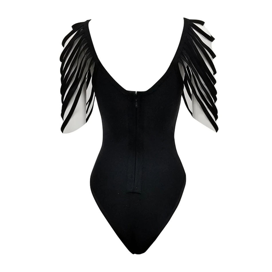 Женский Облегающий комбинезон CIEMIILI однотонный с v образным вырезом и кисточками