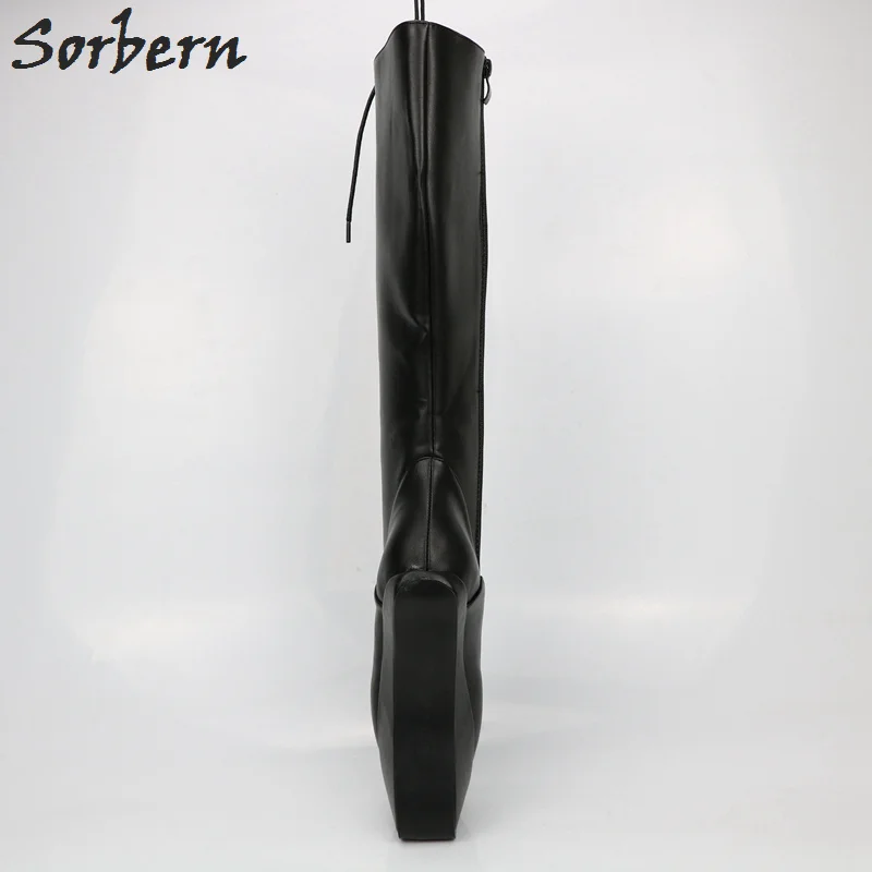 

Sorbern Fashion Ballet Heel Knee High Boots For Women Heelless Shoes Ladies Sexy Fetish Shoes Platform Boot Ladys Knee High Boot