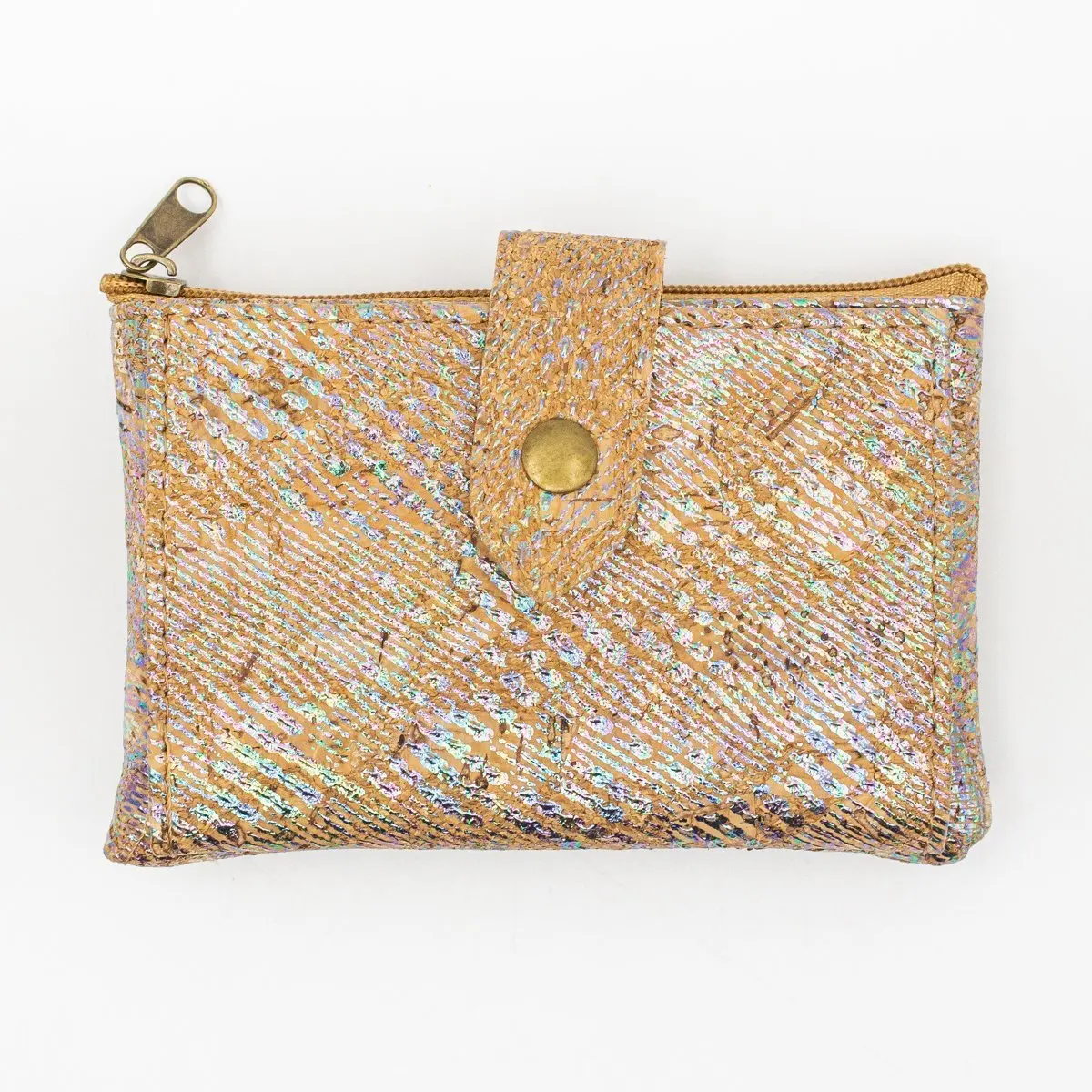 Натуральные пробковые цветные маленькие веганские кошельки BAG 379 F|Зажимы для