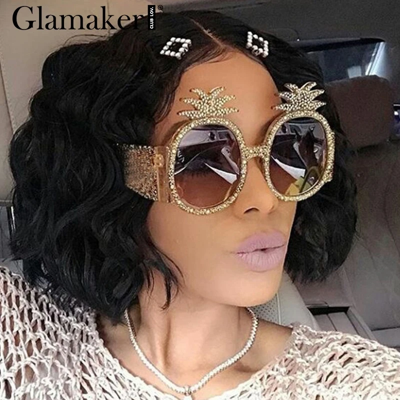 Glamaker Забавный круглый Детский рюкзачок пляжные Солнцезащитные очки женские ананасы брендовые дизайнерские женские Солнцезащитные очки женские модные ретро очки для взрослых
