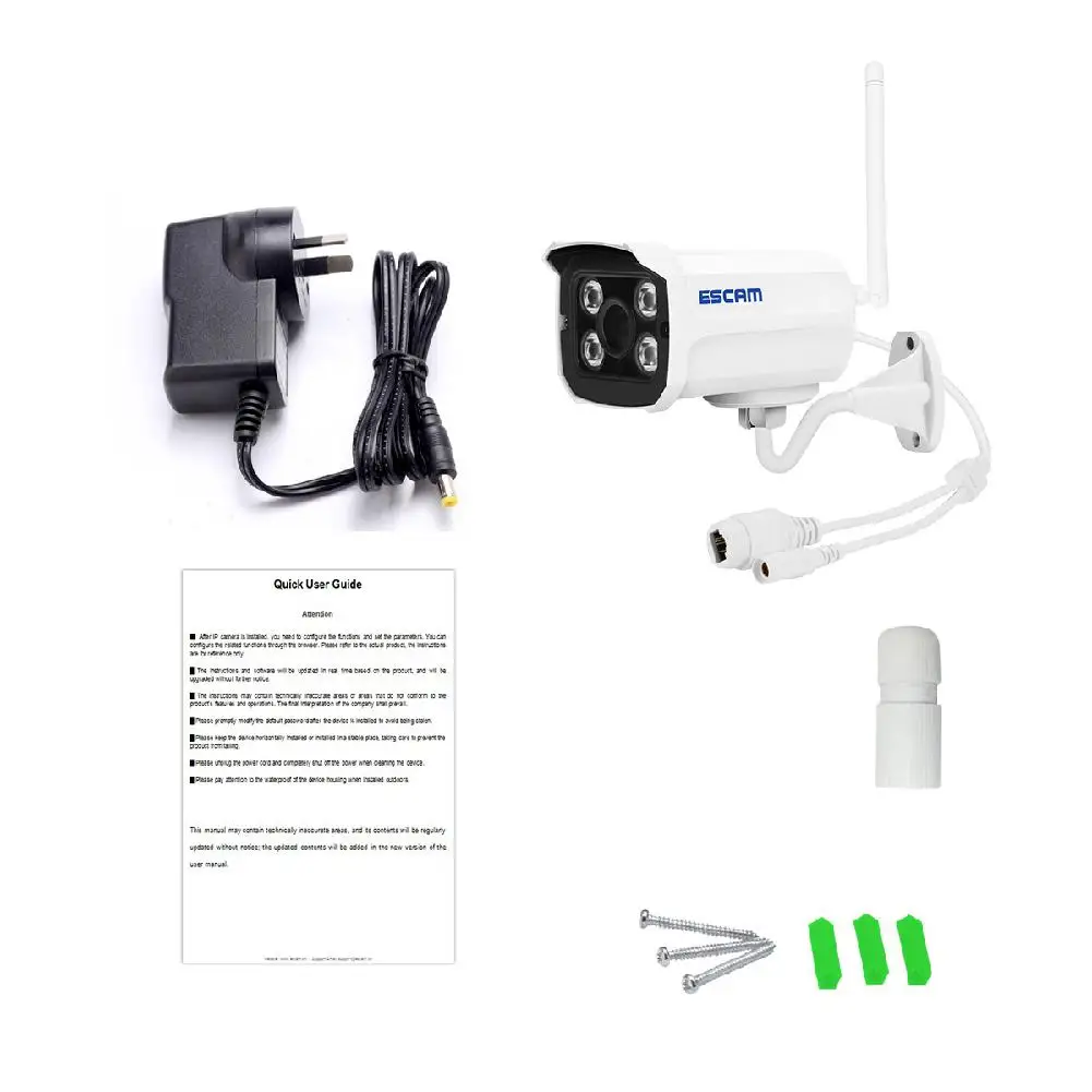 ESCAM кирпич QD900 wifi 1080 P P2P облачная ИК Водонепроницаемая IP сеть беспроводных камер безопасности IR Bullet Surveillance наружная мини-камера