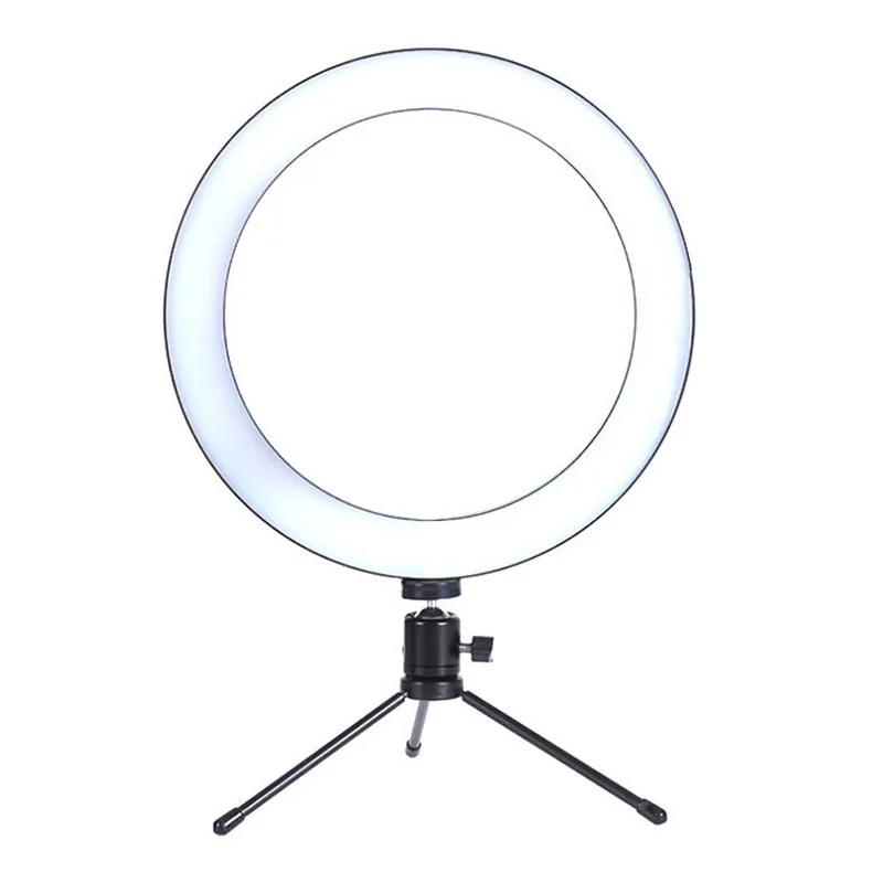 12 cm Ring light Яркий светодиодный светильник с подставкой-Треногой, держатель для телефона, 3 режима, 10 режимов, яркий Настольный светильник для макияжа, фотографии на YouTube, видео - Цвет: 12 cm Ring light