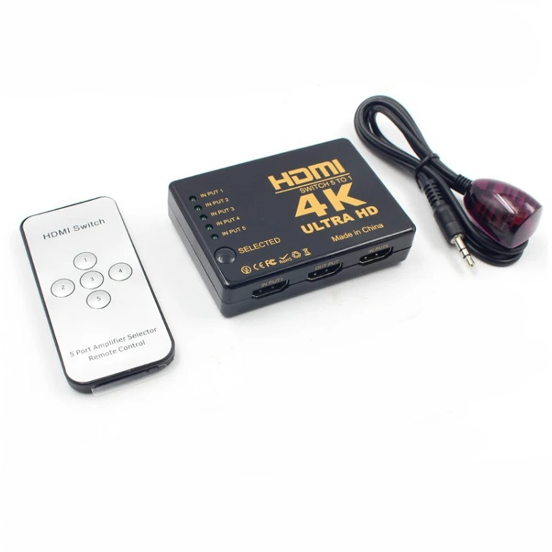 Rankman HDMI разветвитель HDMI концентратор 3 или 5 портов переключатель в 1 1080P 4K HDMI коммутатор 3X1 5X1 с ИК-пультом дистанционного управления для HDTV DVD PS3
